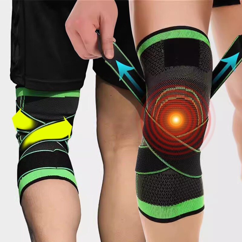 Simple Knitted Adjustable Pressure Sports Fitness Running Knee Pads High Elastic Super Soft Comfortable Breathable Pressure Band