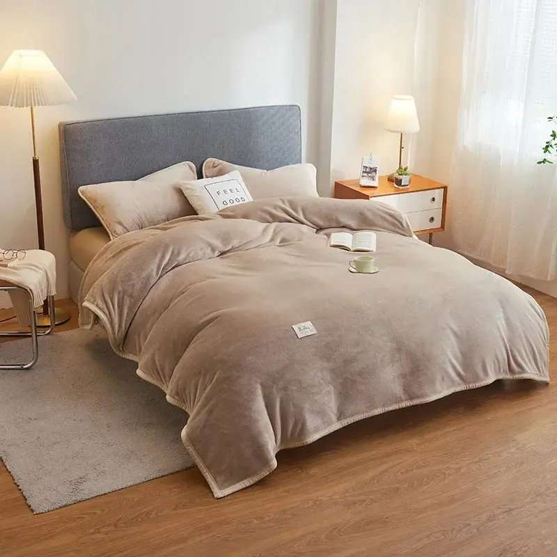 Japanese style velvet throw blanket solid color bed linen plush bed plaid Sofa Blankets for winter Microfiber blanket Bed Sheet