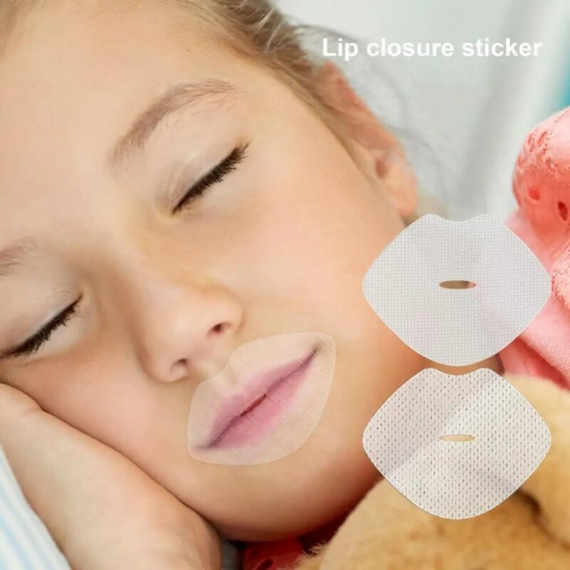 Pegatinas de boca cerrada en forma de labios para adultos y niños, tiras de cinta transparente suave, sello físico de boca antiabierta nocturna, 60 piezas