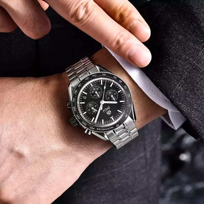 Nowy Sapphire zegarek kryształowy zegarki mechaniczne 904L ze zegarek ze stali nierdzewnej JHLU Speedmaster zegarek wodoodporny wysokiej jakości SSSSS