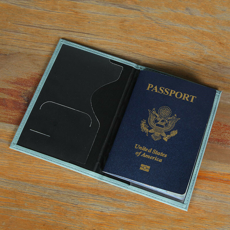 Frosting dompet paspor kulit Pu pria wanita, sarung paspor perjalanan tempat kartu ID