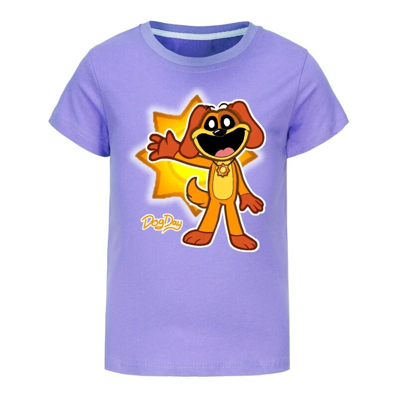 Spiel lächelnde Tiere T-Shirt Kinder Pullover Kleidung Kinder Kleidung Jungen reine Baumwolle T-Shirts Mädchen Kurzarm Casual Tops