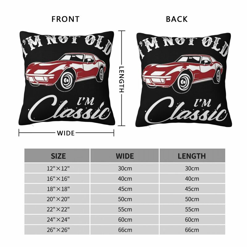 Classic Corvette Car Square Pillowcase Pillow Cover Polyester Cushion Decor Comfort Throw Pillow for Home Sofa