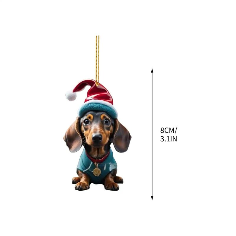 Xeovhv-クリスマスの犬のハンガー、アクリルの車のハンガー、家の装飾、クロスボーダー、新製品