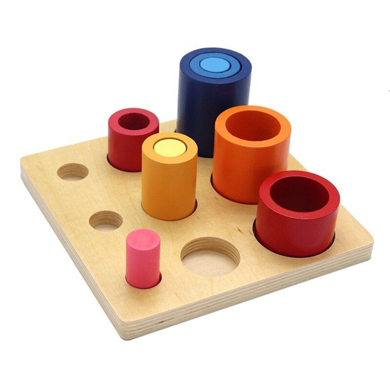 Bloques de construcción de escalera redonda de arcoíris, juguete sensorial de aprendizaje temprano para jardín de infantes