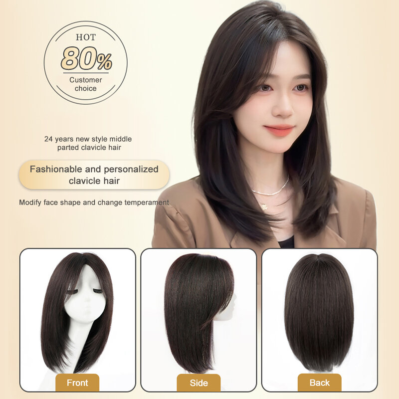 Layered Wig Human Hair Long Straight Human Hair Wigs for Women Lace Front Human Wig Natural Color Remy Hair