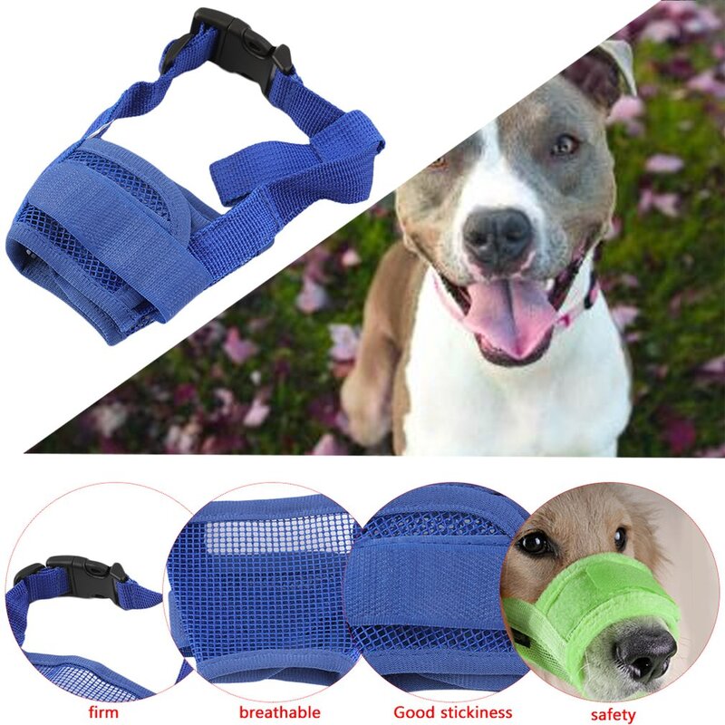 ペット用の調整可能な通気性のあるメッシュマスク,落下防止装置,安全性,ナイロン,子犬と犬用,小型および大型の犬用