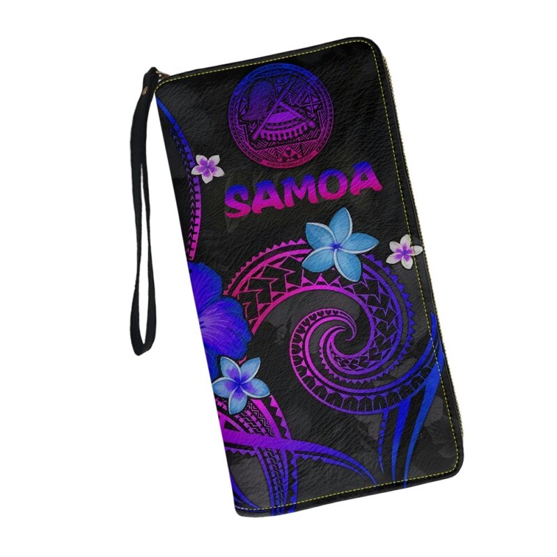 Dompet wanita mewah suku Polinesia dengan desain Penyu Laut dompet wanita kulit PU tas Travel ritsleting tas perempuan carteira feminina