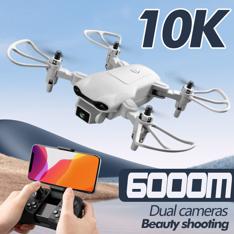 Mini Drone V9 avec Caméra HD Grand Angle pour Touriste, Hélicoptère Pliant Aérien 10K, 6000m, WIFI FPV, Quadcopter RC, Jouets