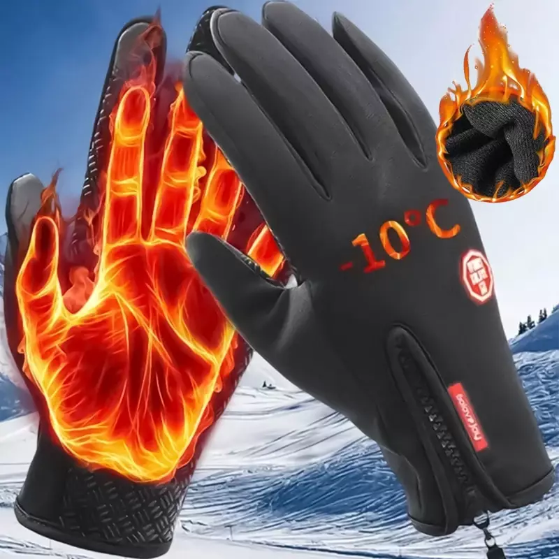 Зимние перчатки для мужчин и женщин, теплые тактические перчатки для сенсорного экрана, водонепроницаемые, для пешего туризма, катания на лыжах, рыбалки, велоспорта, сноуборда, Нескользящие перчатки