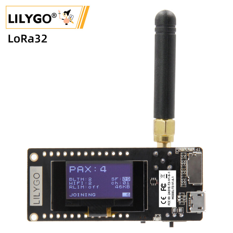 LICircGO®TTGO LoRa32 V2.1 _ 1.6 Version 433/868/915Mhz ESP32 LoRa OLED 0.96 Pouces Carte SD Bluetooth WIFI Sans Fil Tech ESP-32 SMA