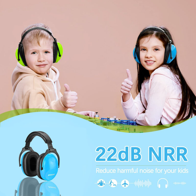 ZOHAN Kids Hearing Protection Passive Earmuffs Safety Earnmuff Headset Noise Reduction DIY Ear Defenders for Autism Children