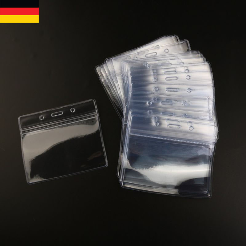Soporte de plástico para etiqueta de nombre Horizontal, transparente, resistente al agua