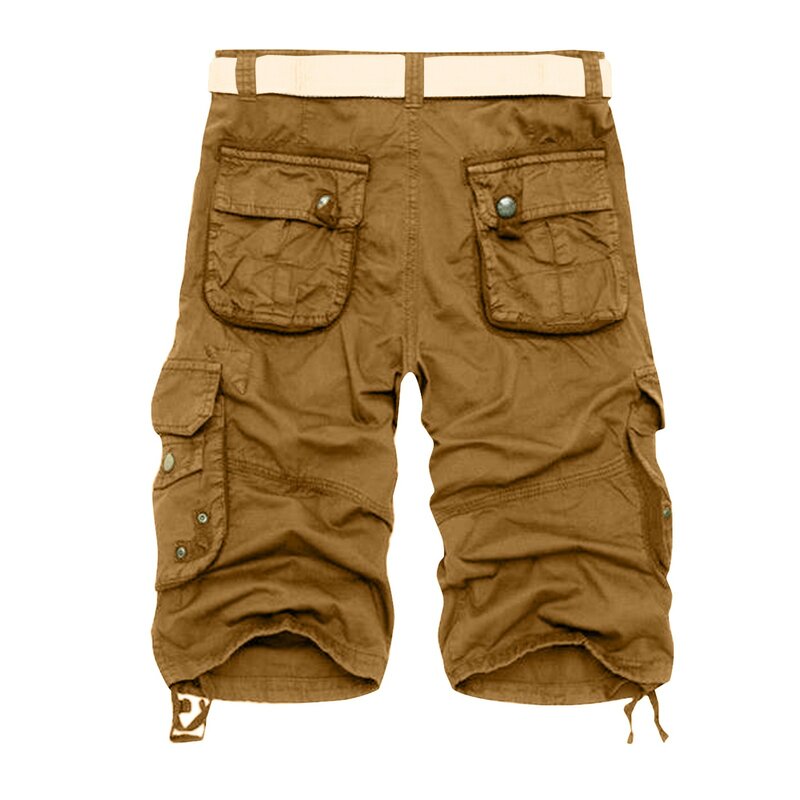 Pantalones cortos Cargo con múltiples bolsillos para hombre, tácticos, cómodos, sueltos, pantalones de trabajo, ropa de calle, pantalones cortos de pista de senderismo