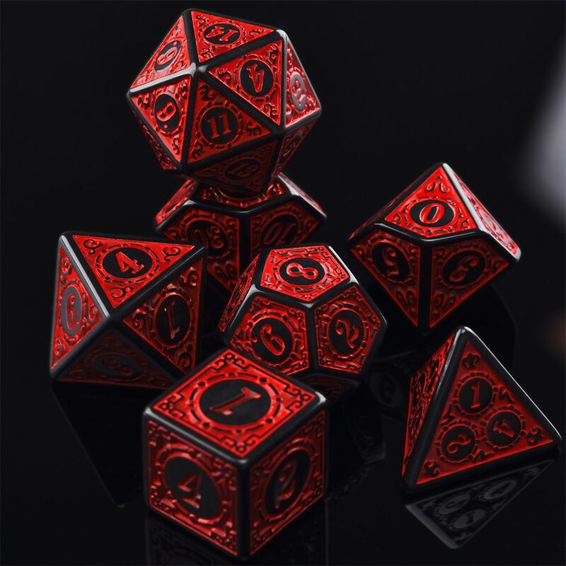 D4 D6 D8 D10 7-Die Polyhedral Glitter Dice Set Game Accessory Iidescent