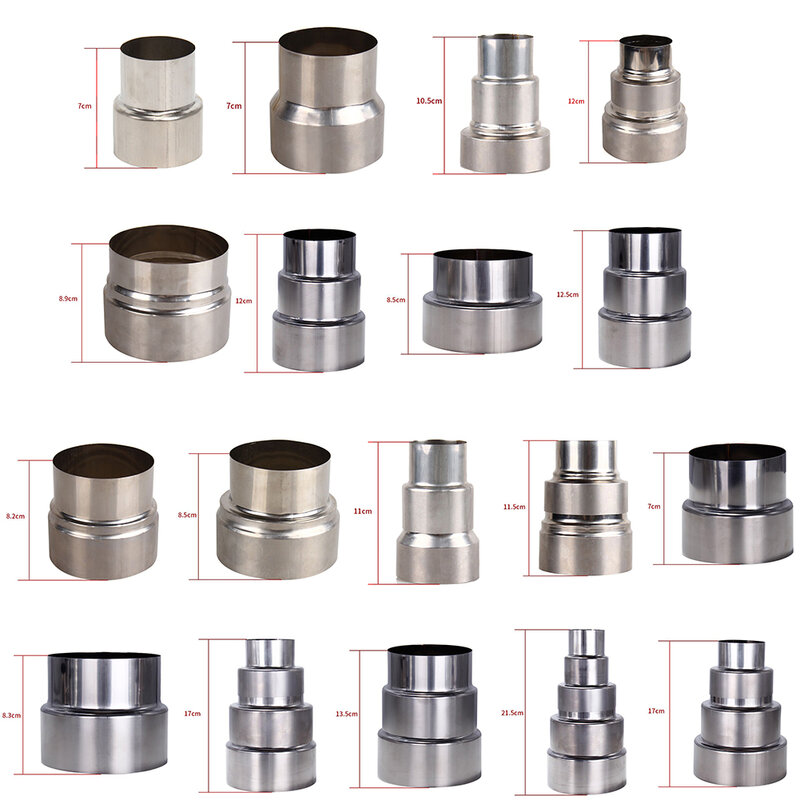 Stainless Steel Flue Exhaust Pipe Reducing Joint Chimney Adaptor Stove Pipe Household Ventilation Accessories