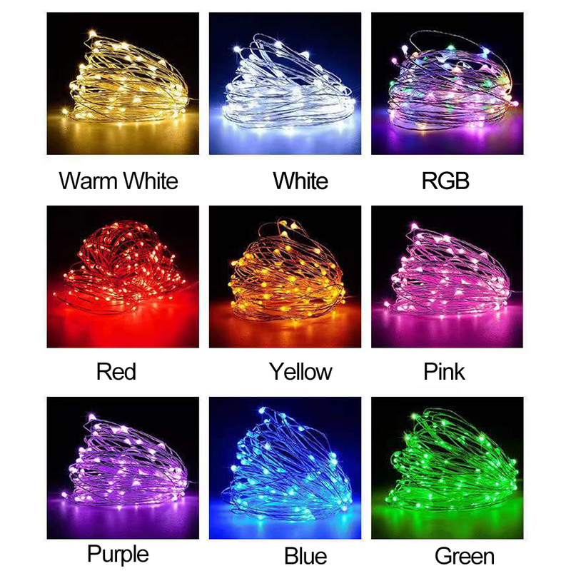 Led Koperdraad Fairy Lights Waterdichte Led String Lights Battery Operated Diy Wedding Party Kerst Decoratie Guirlande