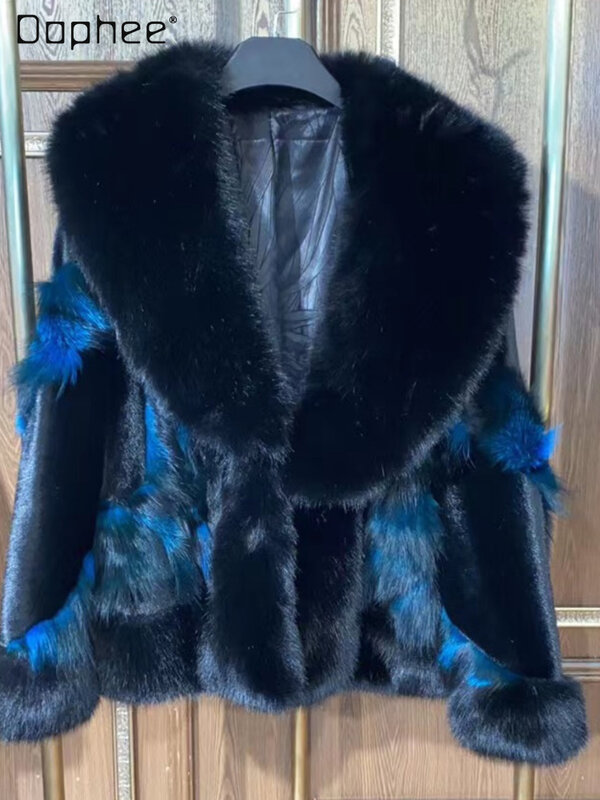 Abbigliamento invernale europeo donna calda manica lunga giacca di pelliccia di volpe di media lunghezza Casual stile occidentale addensare cappotto di pelliccia Jaqueta Feminina