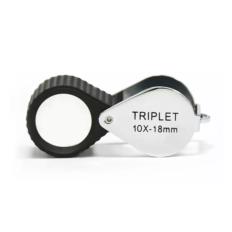 10x 18mm 21mm Curved Edge Magnifier With  Anti-Slip Rubber Grip Jewellery Gemstone Identify Magnifying Loupes