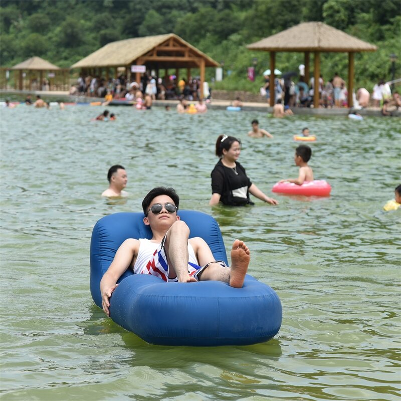 Water Inflatable Sofa Portable Outdoor Beach Air Sofa Bed Folding Camping Inflatable Bed Sleeping Bag Air Cushion Bed