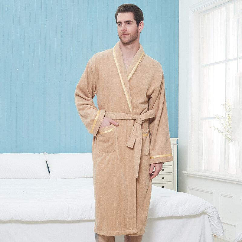 여성용 코튼 플란넬 로브, 편안한 커플 홈 의류, 섹시한 친밀한 란제리 목욕 가운, 가을 겨울 따뜻한 잠옷