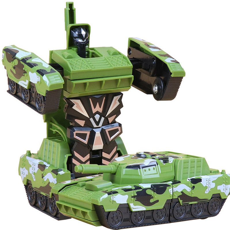 دبابة عسكرية صغيرة تشوه لعبة الروبوت ، سيارة لصبي ، مركبات التحول تأثير ، نموذج دبابة للأطفال ، B079 ، 4 ألوان