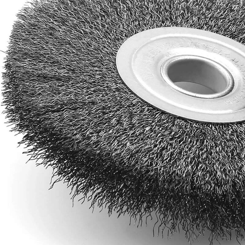 Brosse de polissage en fil d'acier plat, brosse de roue en acier inoxydable, meuleuse d'ébavurage du bois Derust en métal, 75mm-200mm, 0.3mm