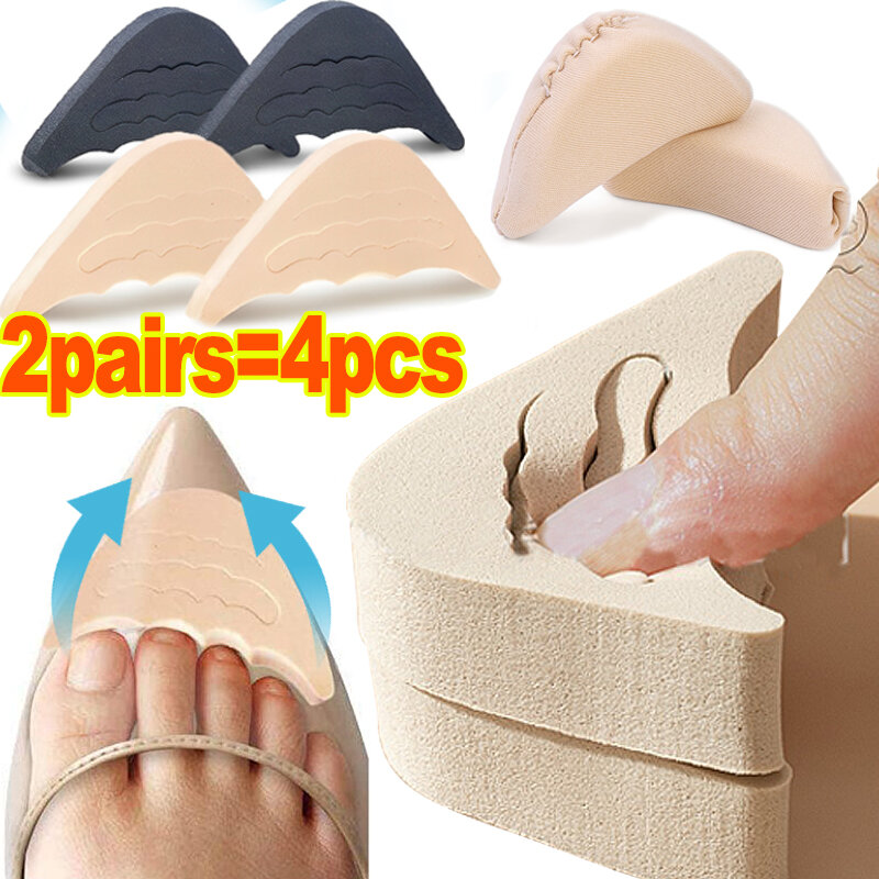 2pairs High Heels Toe Plug Half Sponge Shoes Cushion EVA Adjustable Forefoot Insert Pad Women Feet Filler Insoles Anti-Pain Pads