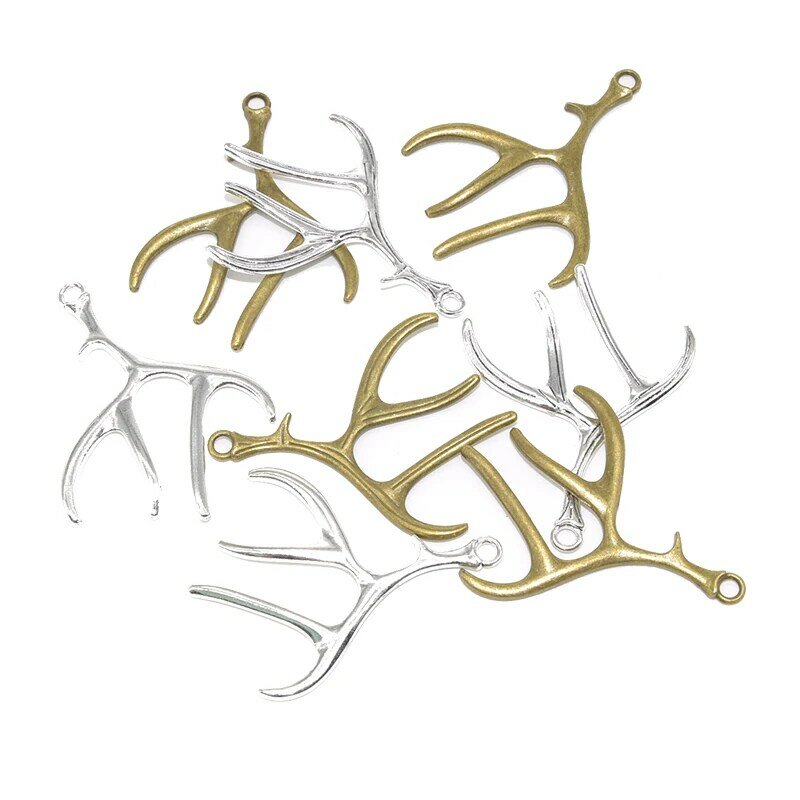 5 stücke zwei Farbe Hirschgeweih Charms Legierung Metall Anhänger für DIY Halskette Armband Schlüssel anhänger Ohrring Schmuck machen Handwerk
