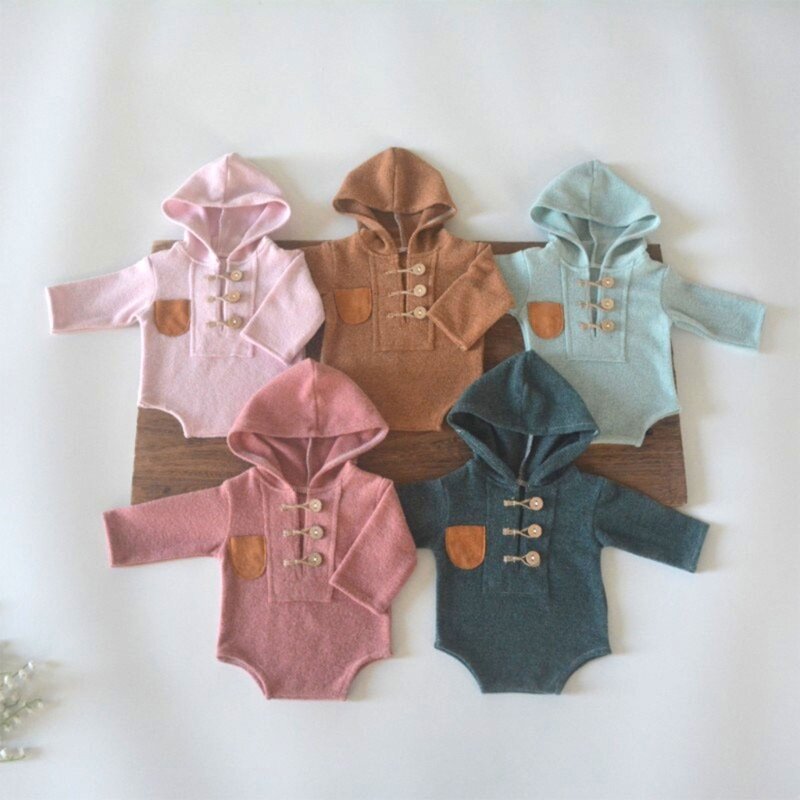 Newborn Photography Props Long Sleeved Romper Baby Photo Costume Photoshooting Props Suit Infant Bodysuit Shower Gifts