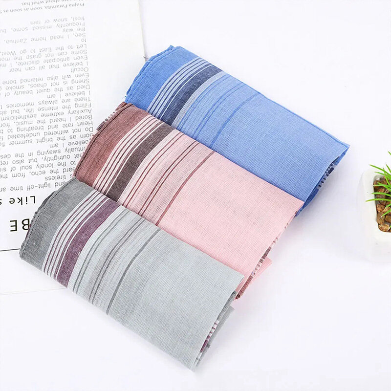 12 stücke einfache Polyester Baumwolle helle Taschen tücher kariert quadratischen Rand Taschentuch für Männer ältere weiche Anzug Tasche