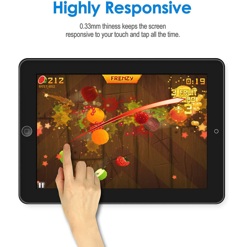 زجاج مقسى لـ iPad Air 1 ، فيلم واقي شاشة لوحي مضاد للخدش ، Apple ، Air1 ، A1474 ، A1475 ، A1476 ، 3 عبوات