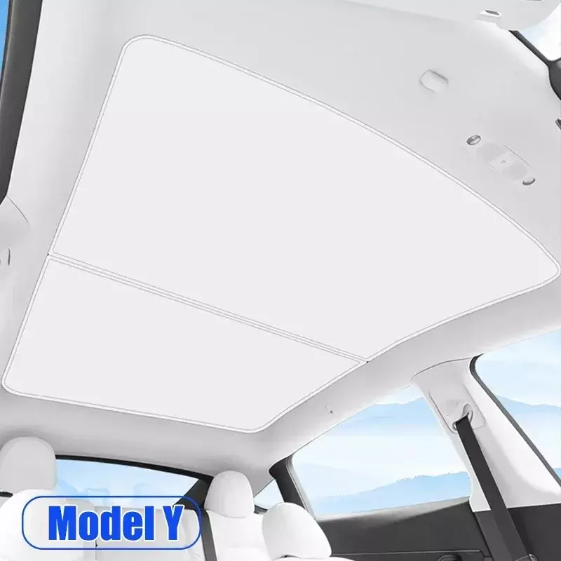 Sun Shades For Tesla Model 3+ Highland 2024 Y 2021-2023 Ice Cloth Buckle Sun Pare Glass Front Rear Sunroof Skylight Accessory