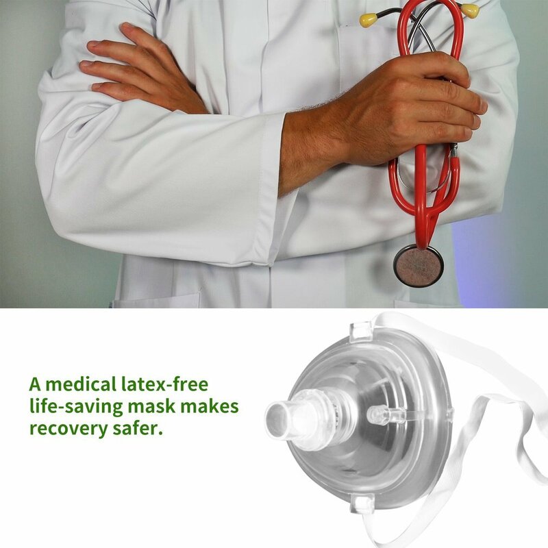 Cpr rosto proteger máscara com válvula de sentido único para primeiros socorros kit de ensino de treinamento de emergência máscara de respiração profissional ferramenta médica