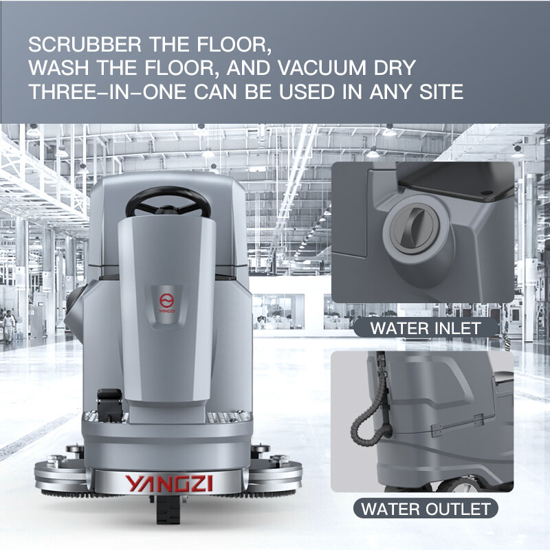 YZ-X5 آلة غسل الأرضيات الصناعية ركوب على معدات تنظيف الأرضيات التلقائي