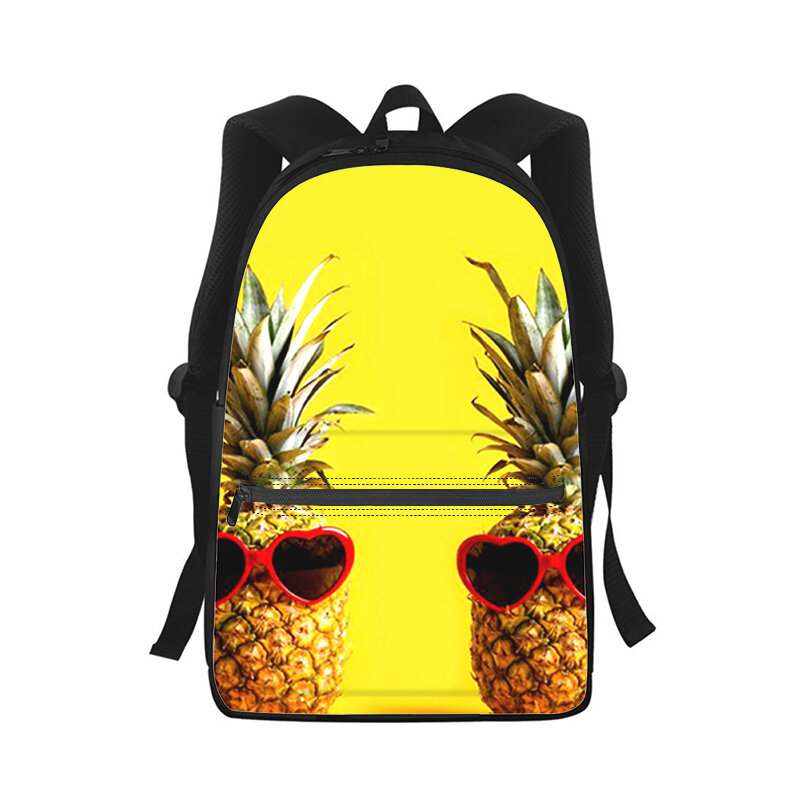 Sac à dos imprimé ananas fruits frais pour hommes et femmes, sac d'école étudiant, sac à dos pour ordinateur portable, sac de voyage pour enfants, mode initiée, impression 3D