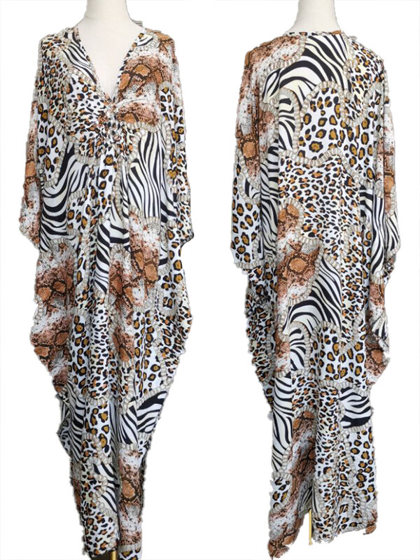 Robe longue de plage imprimée bohème, tunique surdimensionnée, paréos, cover-up pour les maillots de bain, nouvelle collection 2023