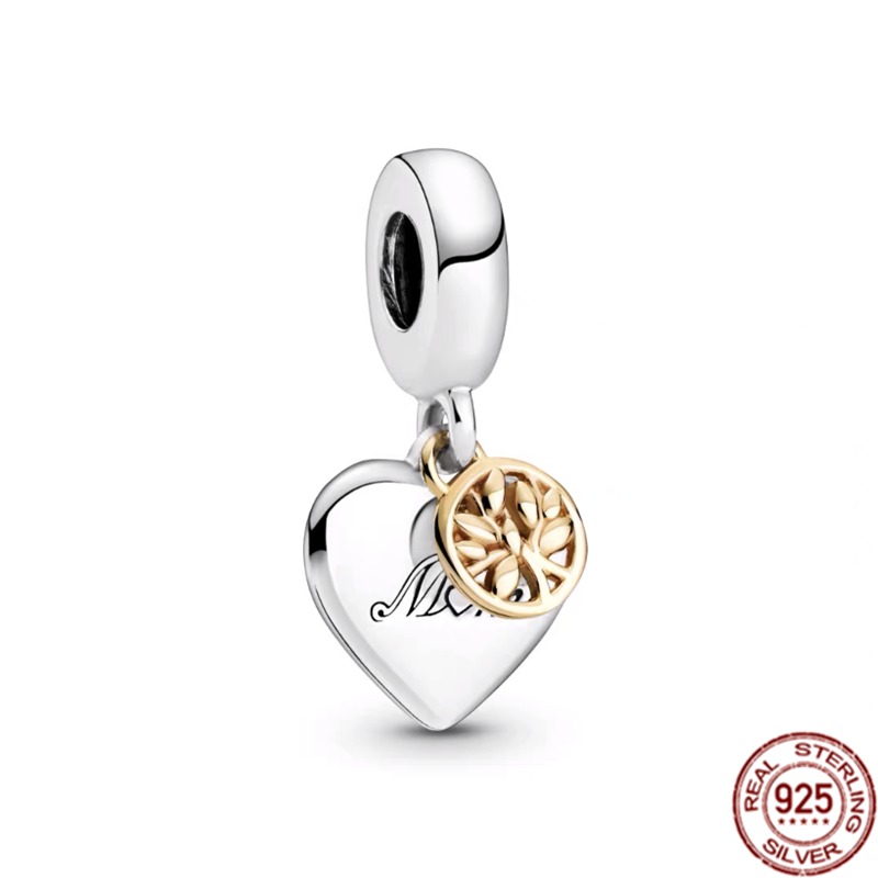 Golden Rose Gold Silver 925 Fit Original Pandora Bracelet Pendant Tree Of Life A Warm Family House Beads Gift DIY Charm Jewelry