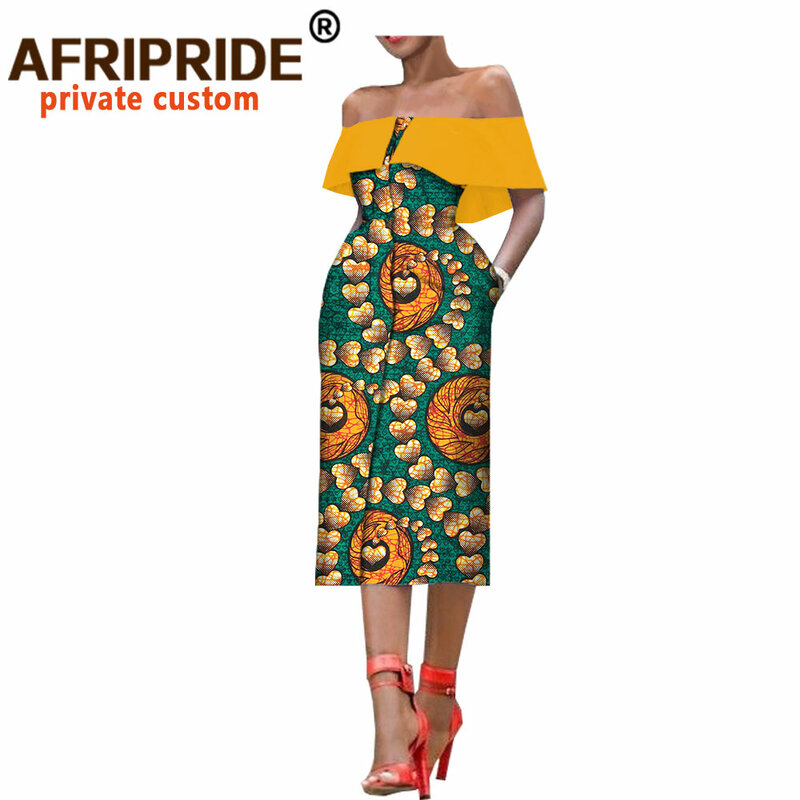 2022 afrykański styl lato kobiety sukienka AFRIPRIDE bez rękawów połowy łydki pojedyncze łuszcz bez ramiączek Casual Dress dla kobiet A7225159