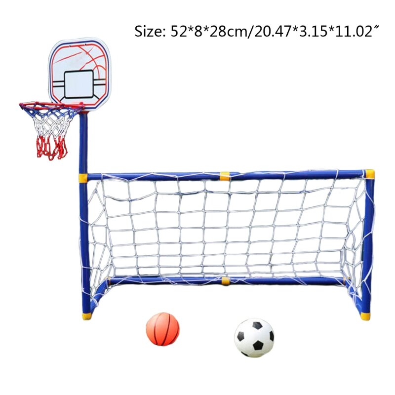 Children's Outdoor Sports Football Goal Two-in-one Suit Boys and Girls Basketball Stand Portable Football Goal Plastic Toy Mini