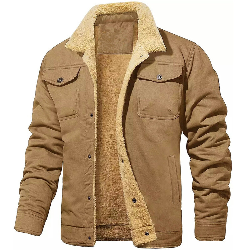 Covrlge Winter English Style Jacket Men 2024 New Warm Collar Ourdoor Coat Male Jacket Casual Fashion Coats Men Jackets MWJ344