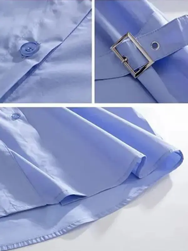 Однотонная Повседневная элегантная дизайнерская Асимметричная рубашка, Женская свободная темпераментная корейская модная одежда, уникальный женский топ, рубашка