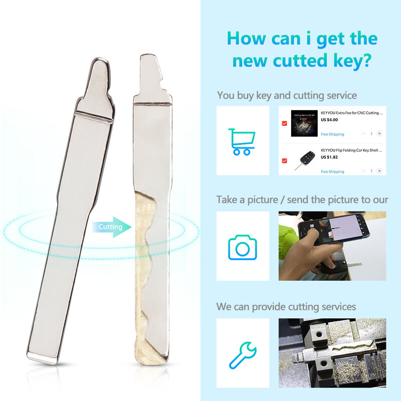 KEYYOU-Taxa extra para corte CNC Cut Key Blade, entre em contato conosco antes da compra, não encomendar sozinho