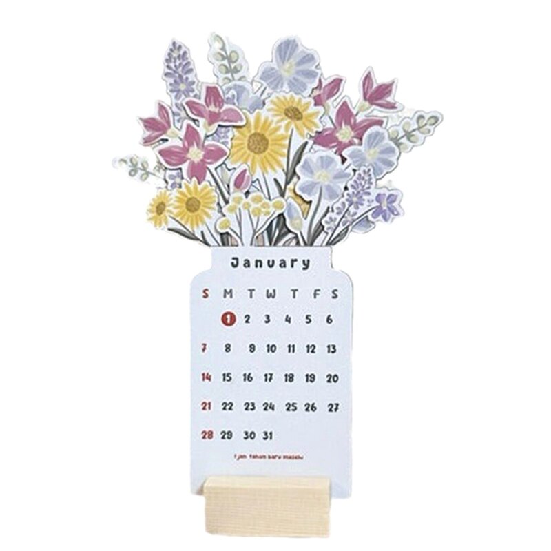 2024 kalendarz biurkowy z podstawą 4X8 Cal kwiat mały kalendarz biurkowy 2024 kalendarz planer kalendarz biurkowy, planer biurkowy
