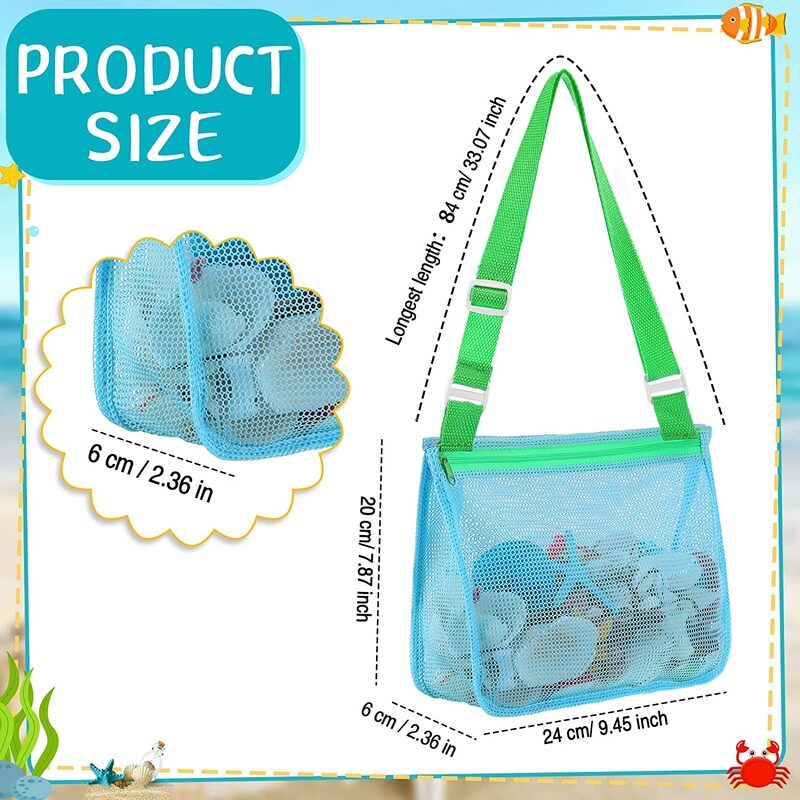 10 Pcs Beach Toys Mesh Beach Bag Kids Sand Toys Bags Travel Toys Shell Collecting Bag Seashell Bag Swimming Accessories for Kids