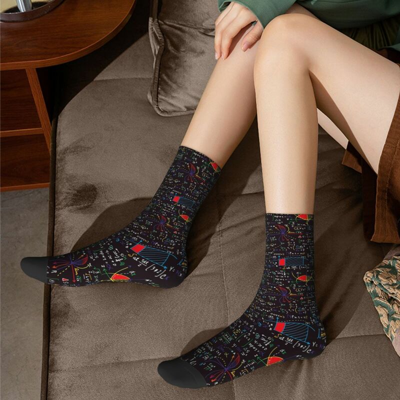 Colorful Math Formulas Socks Harajuku High Quality Stockings All Season Long Socks Accessories for Unisex Birthday Present
