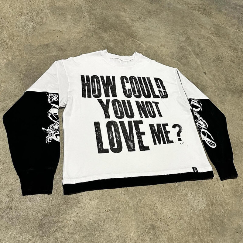 Neues y2k Sport hemd männlich Gothic American Overs ize Muster Shirt Harajuku Hip-Hop Street Sweatshirt für Männer und Frauen Hoodies