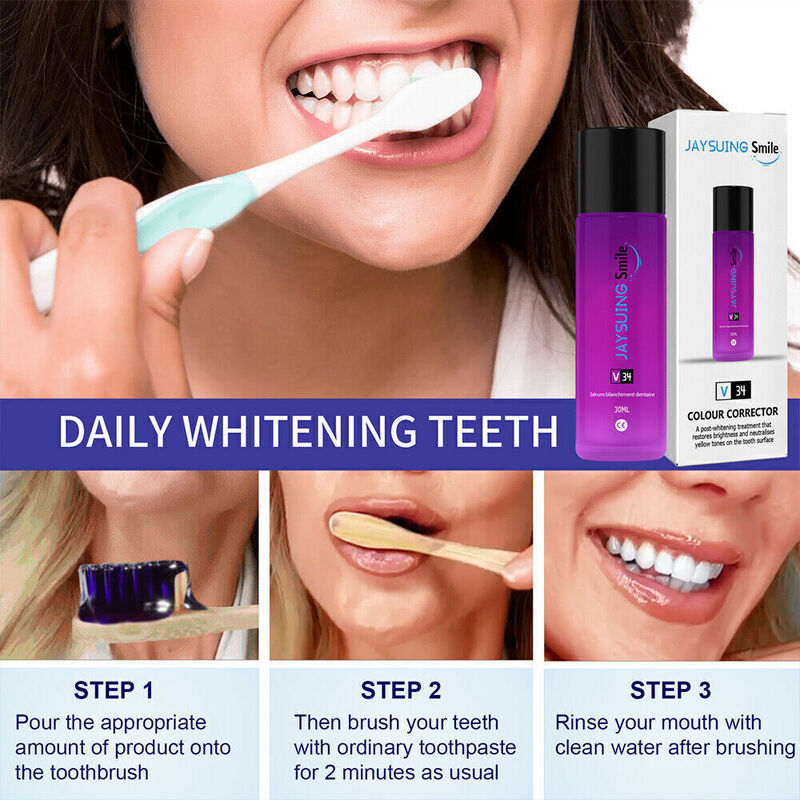 ฟอกสีฟันเอสเซนส์ทำให้ฟันขาวขึ้นสุขอนามัยช่องปากลมหายใจสดชื่นอุปกรณ์ดูแลฟันน้ำยาฟอกขาว30มล.