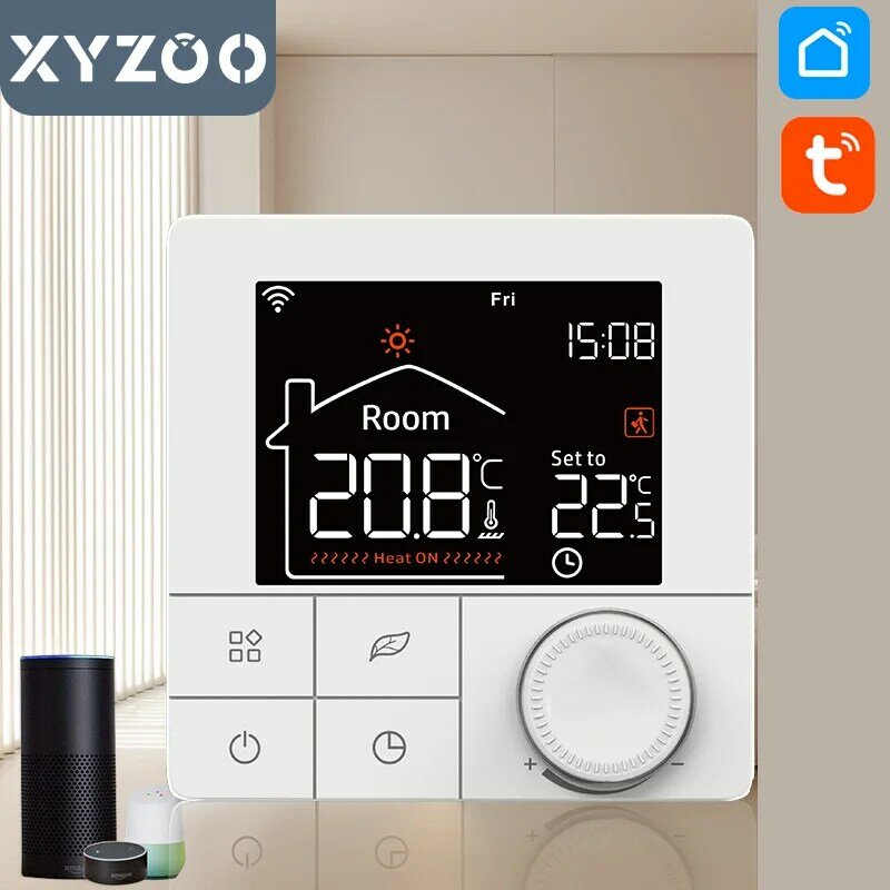 Termostat pemanas lantai WiFi, untuk ketel listrik/air Gas pintar 220V pengontrol suhu dapat diprogram Tuya Google Alexa