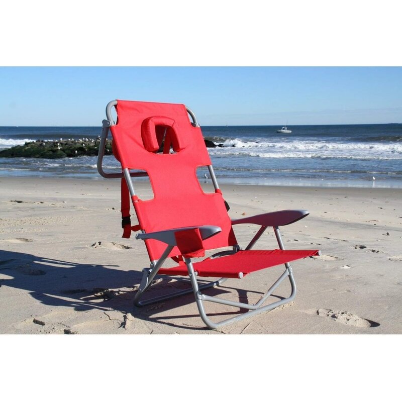 كرسي شاطئ قابل للتعديل مع فتحة للوجه ، كرسي صالة محمول ، على ظهره ، حامل أكواب ، فتحة للوجه